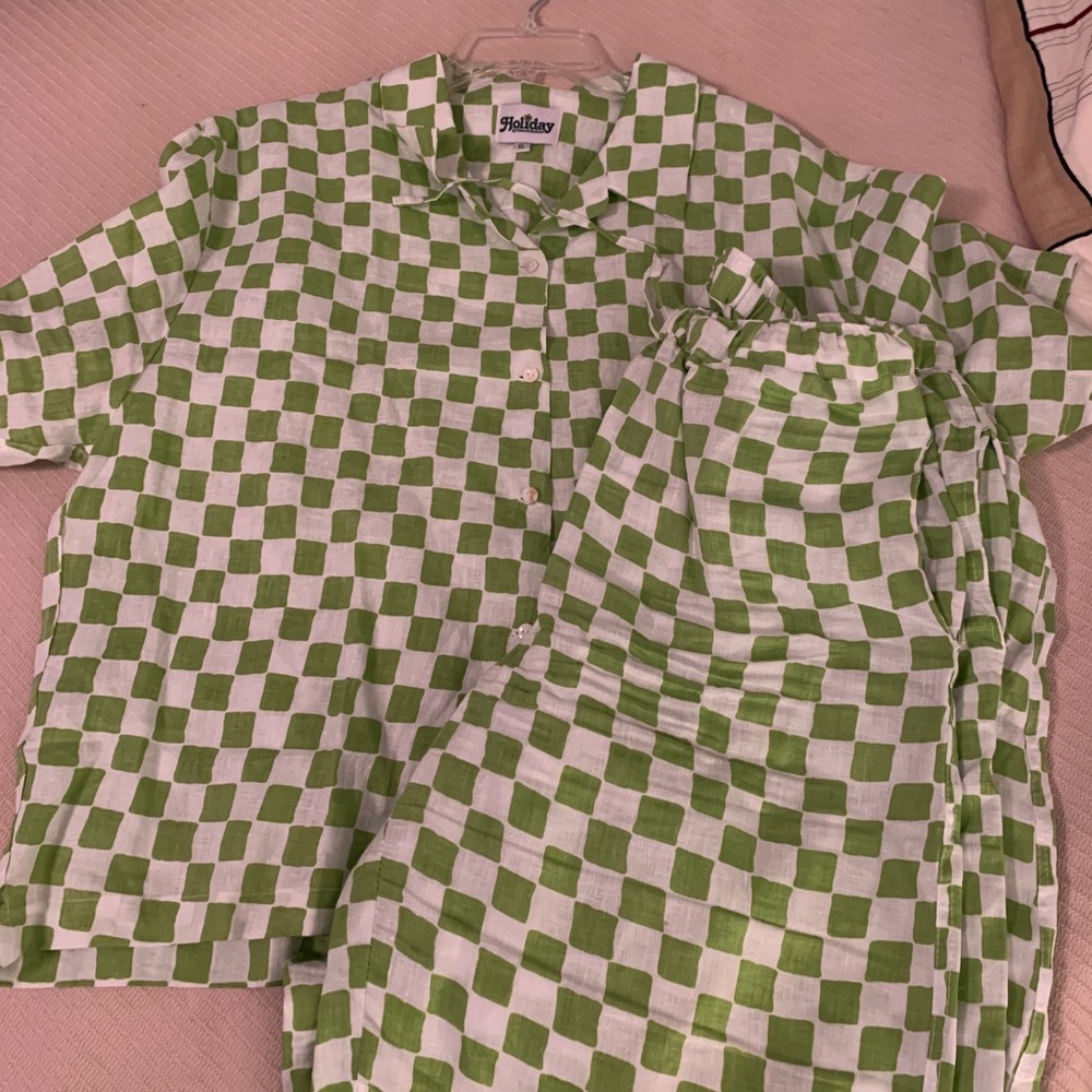 Holiday the Label Olive Check PJ set